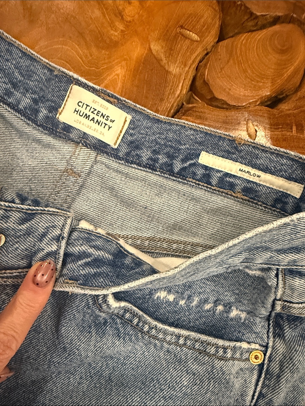 Citizens Of Humanity Light Blue Distressed Denim Cutoff Shorts - Picture 6 of 6